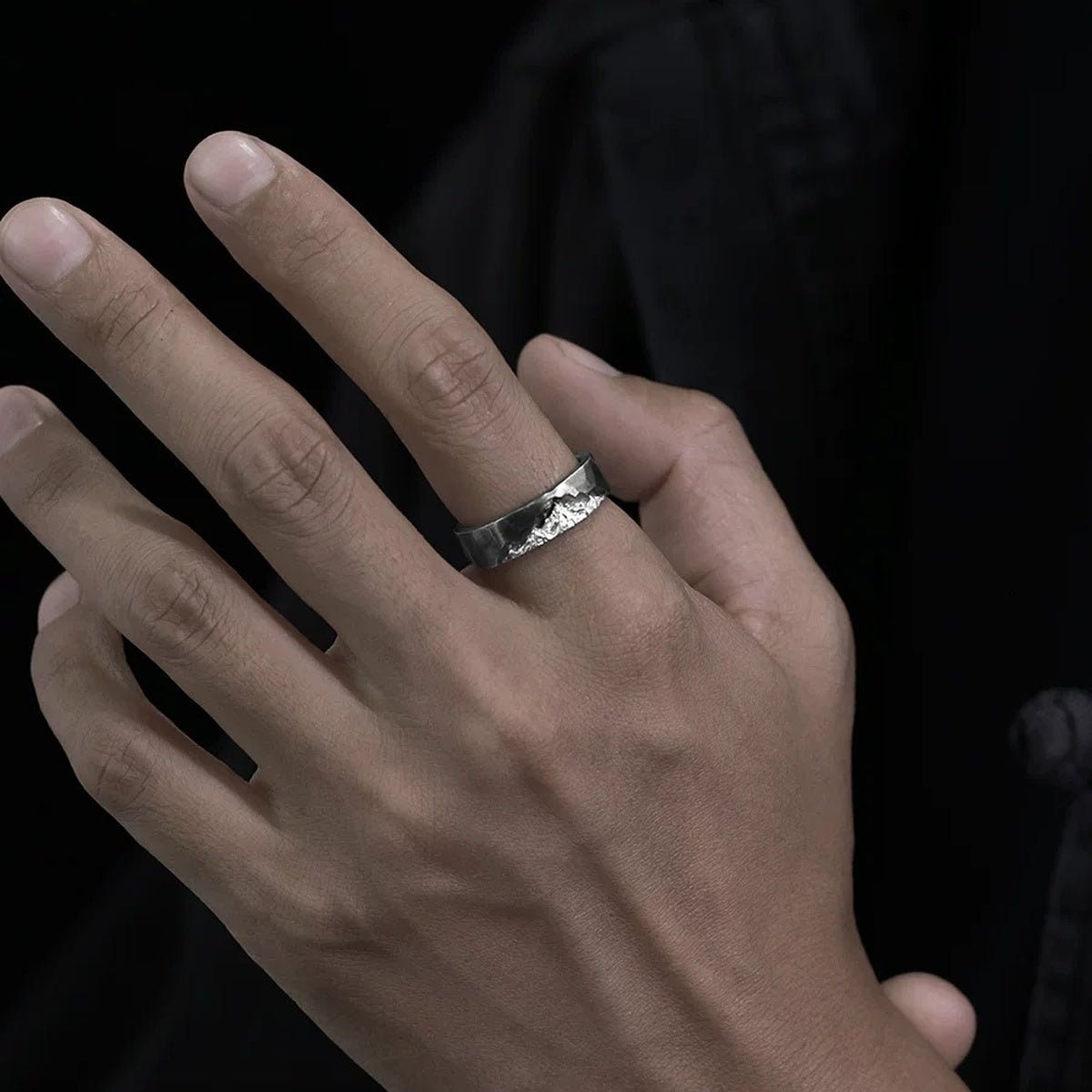 Alpine Ridge Ring - Full Hand Daily Wear Perspective