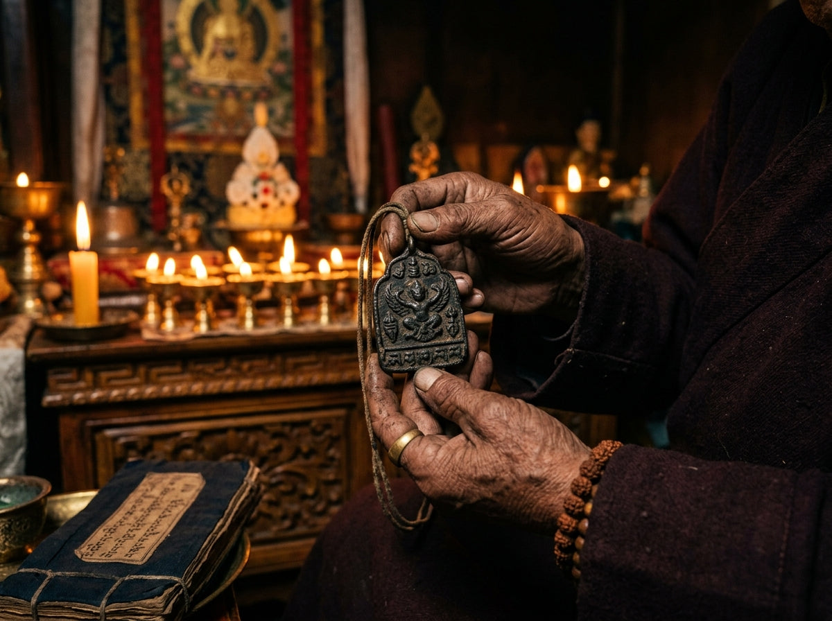 Himalayan artisan hand-finishing a solid brass artifact